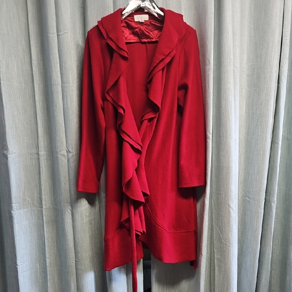 Soft Surroundings Red Ruffled Jacket - image 1